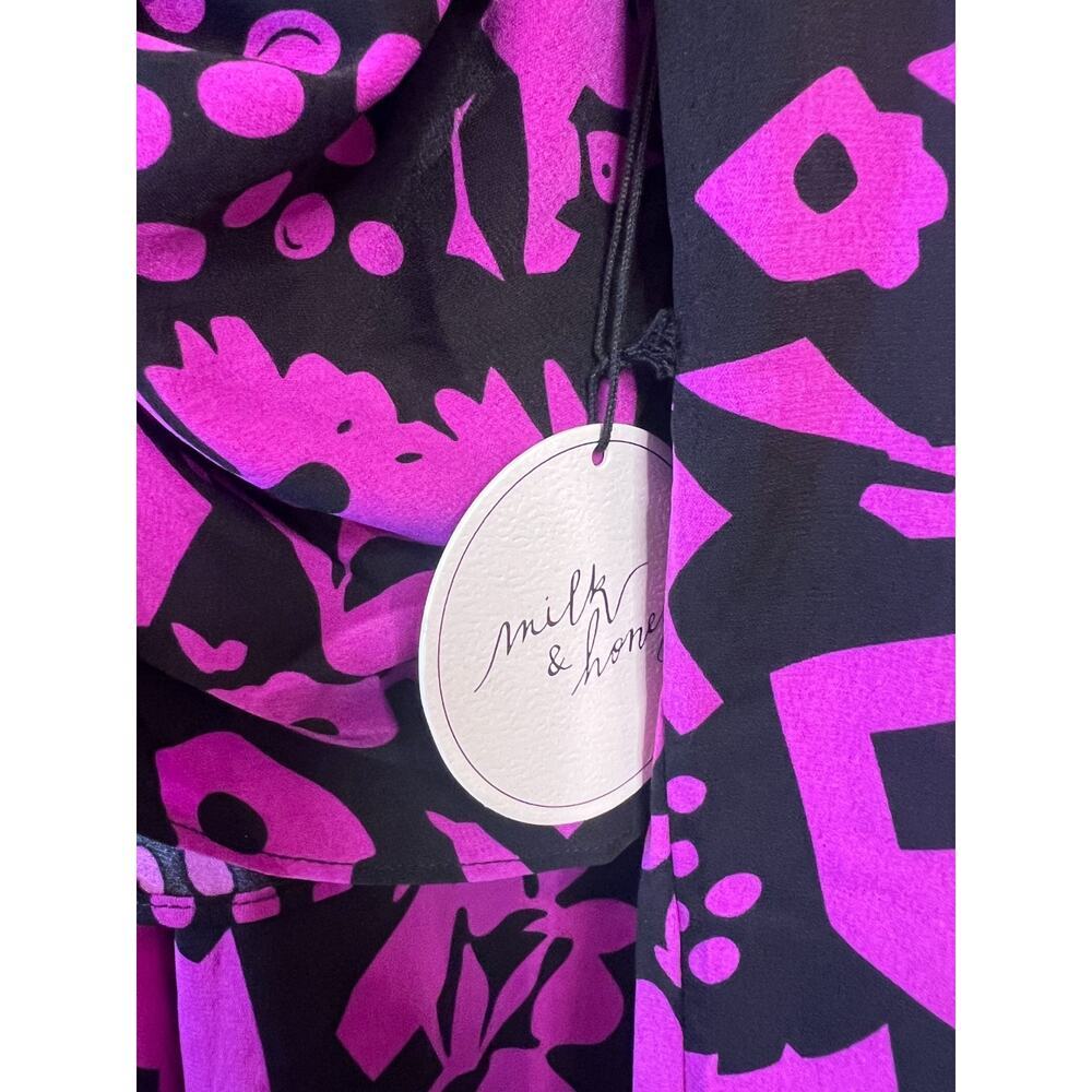 Abstract Purple & Black Tie-Waist Jumpsuit - Picture 5 of 7